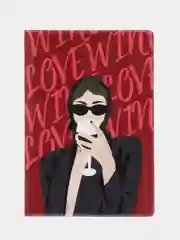 Бордовый обложка для паспорта "love money", эко-печать и подложка-пленка вспененная 800 мкм
