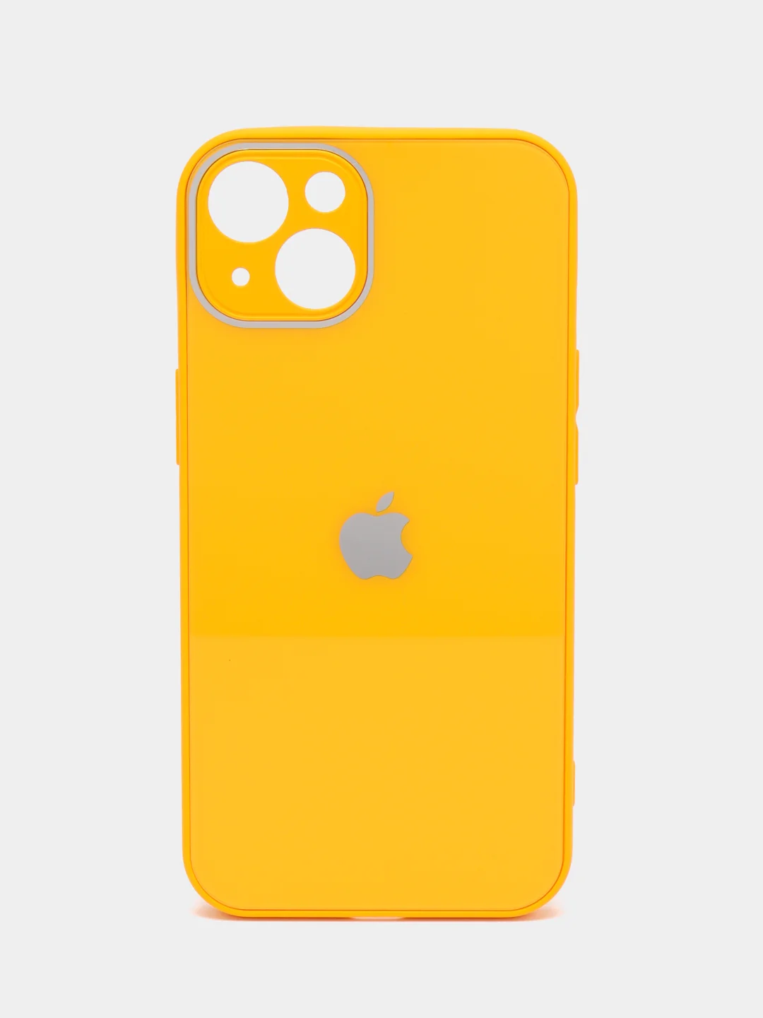 Горчичный силиконовый чехол на iPhone 13, 13 Pro, 13 Pro Max, со стеклянной панелью