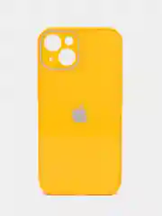 Горчичный силиконовый чехол на iPhone 13, 13 Pro, 13 Pro Max, со стеклянной панелью