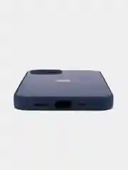 Синий силиконовый чехол на iPhone 13, 13 Pro, 13 Pro Max, со стеклянной панелью