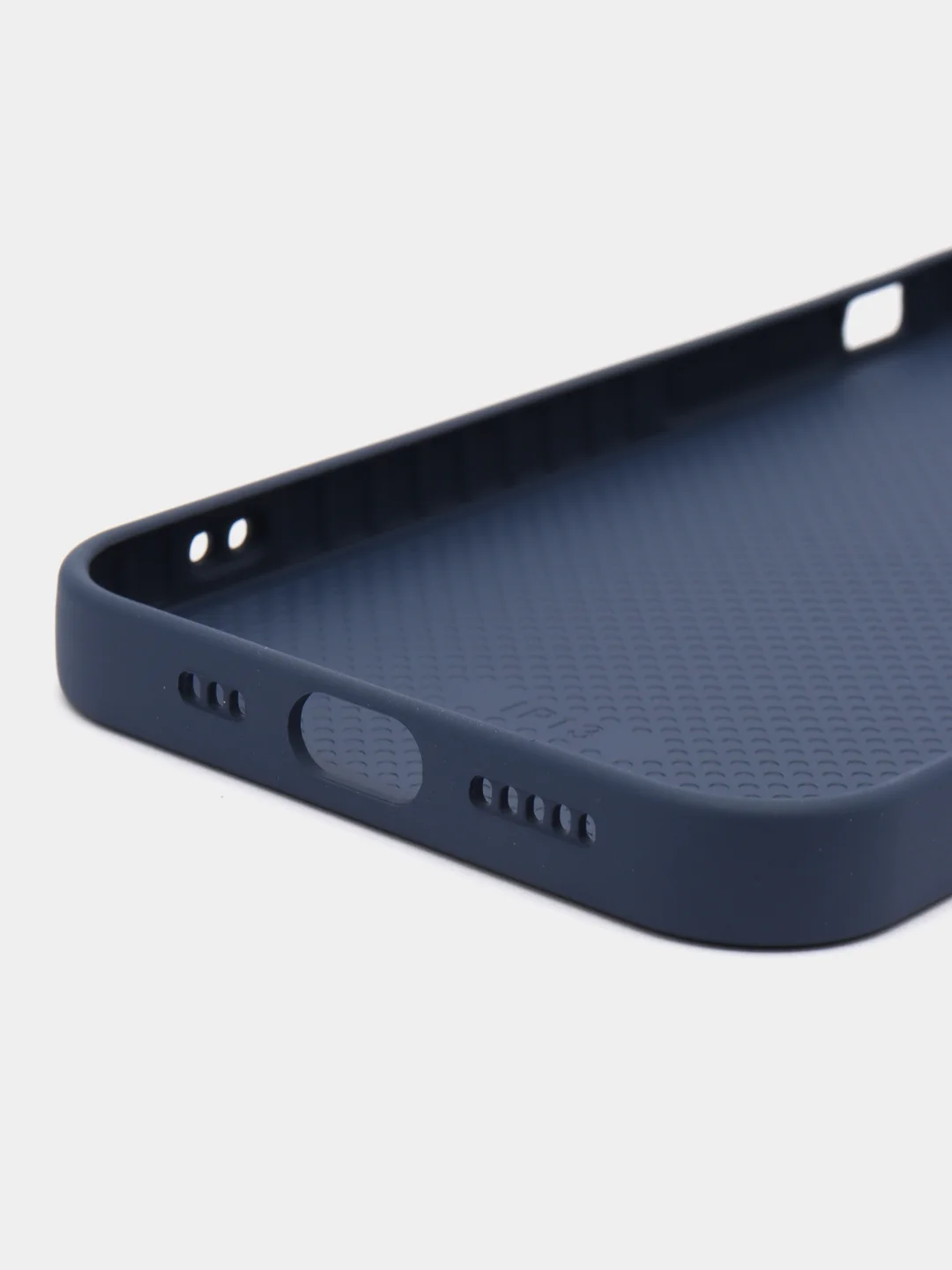 Синий силиконовый чехол на iPhone 13, 13 Pro, 13 Pro Max, со стеклянной панелью