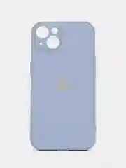 Светло-синий силиконовый чехол на iPhone 13, 13 Pro, 13 Pro Max, со стеклянной панелью