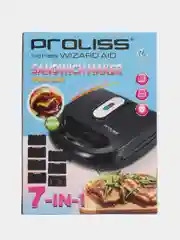 Черный мультипекарь 7 в 1 PROLISS, прибор для выпечки, гриль, сендвичница, вафельница