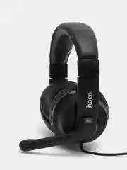 Черный полноразмерные проводные игровые наушники Hoco W103 с микрофоном и регулировкой громкости