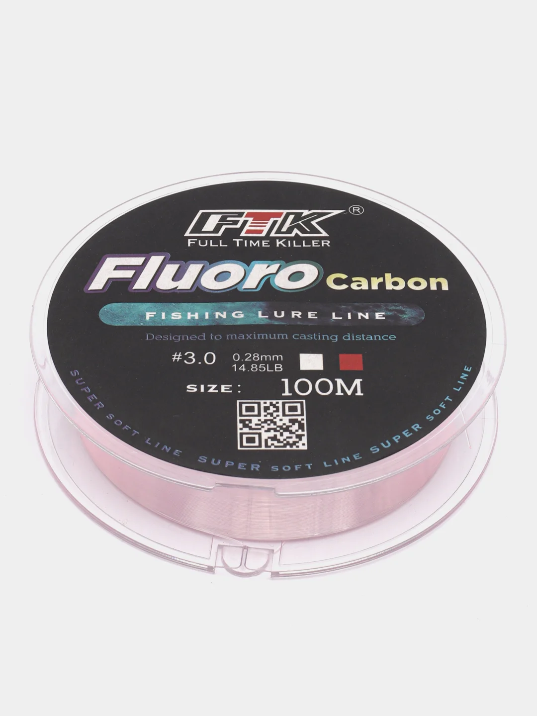 Розовый леска рыболовная нейлоновая FluoroCarbon, 100 м