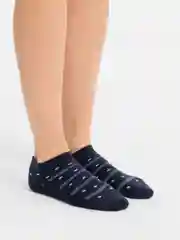 Синий меланж носки короткие теплые женские Danni Termo Short