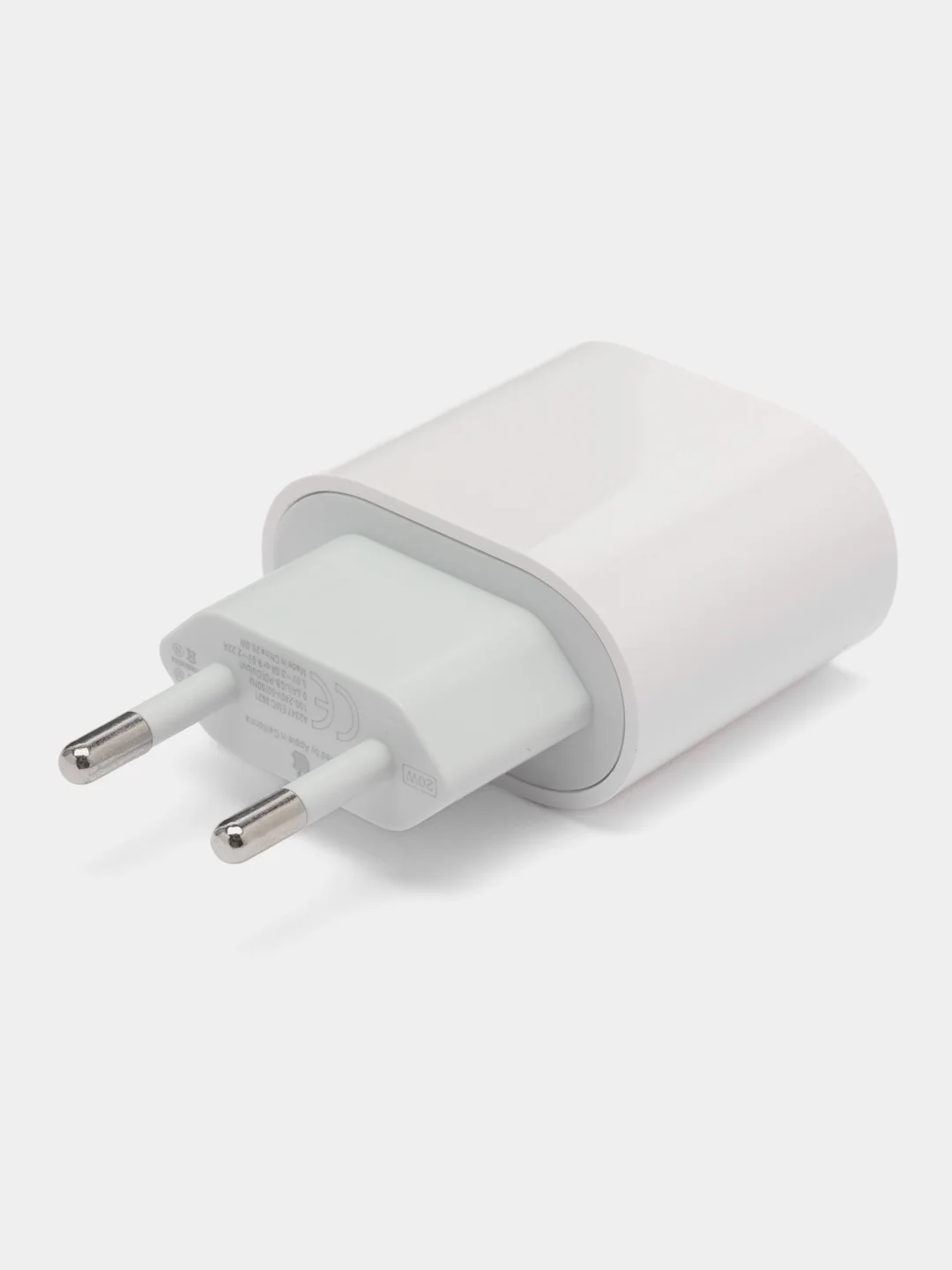 Белый блок питания для iPhone с Type-C, 20W, с быстрой зарядкой