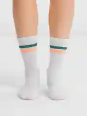 Носки Nicenonice Lite "Две полосы: 10510 Green-Peach"