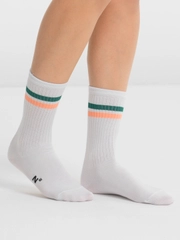 Носки Nicenonice Lite "Две полосы: 10510 Green-Peach"