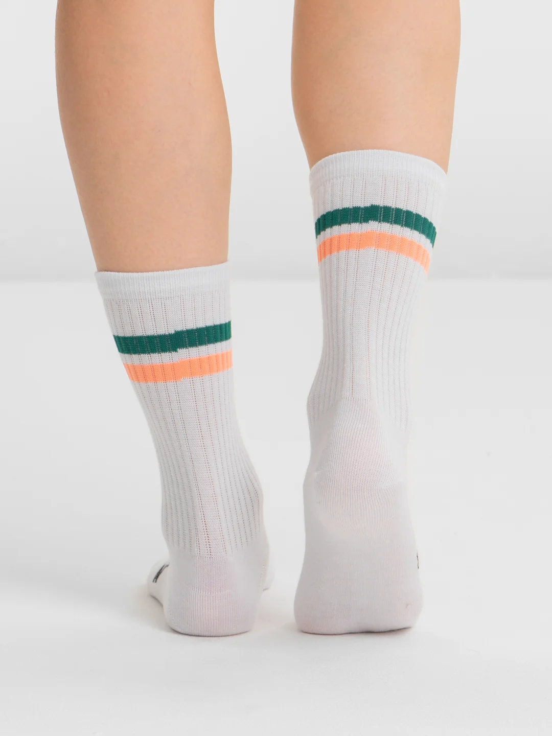 Носки Nicenonice Lite "Две полосы: 10510 Green-Peach"