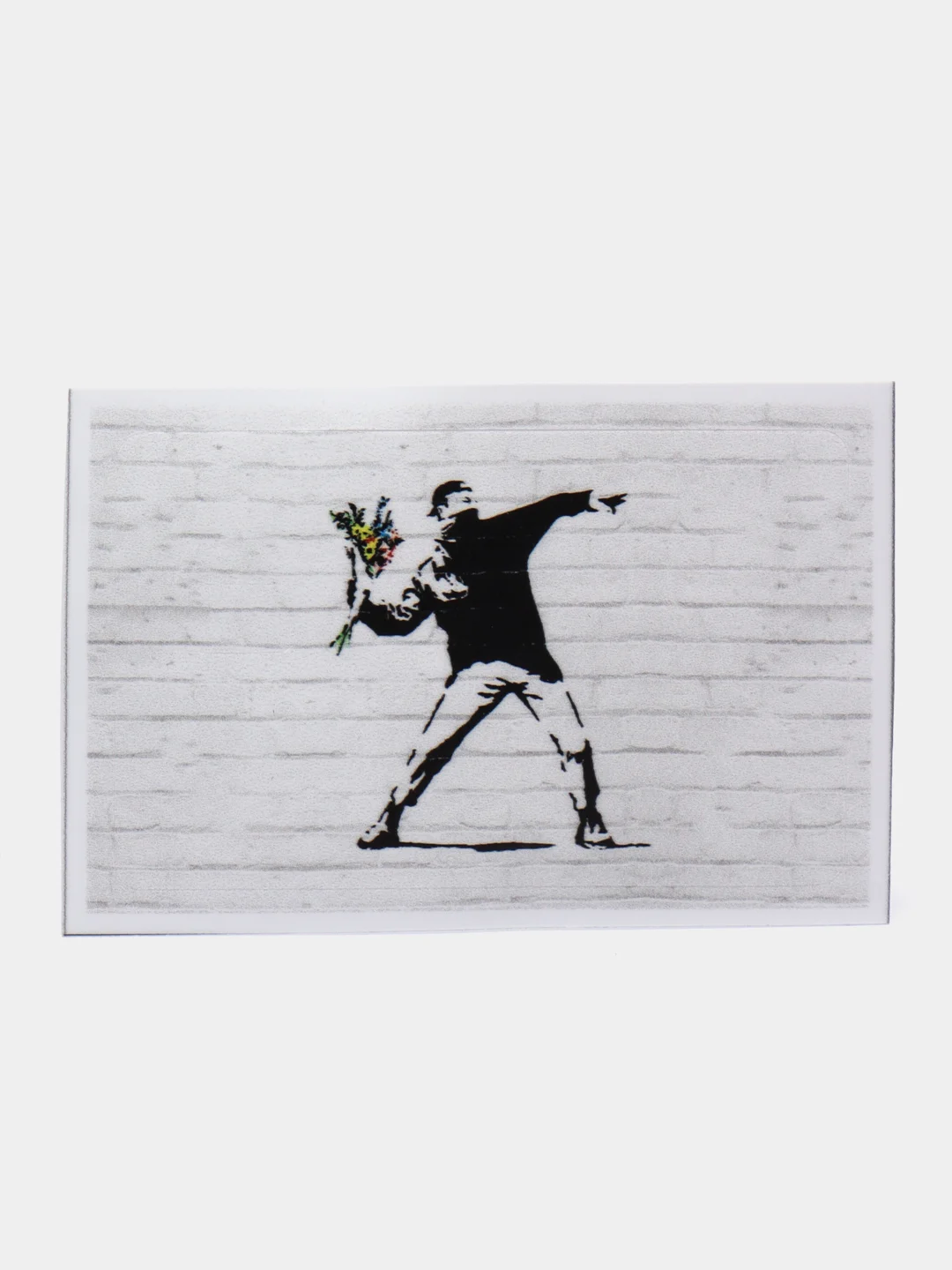 Наклейка на банковскую карту, стикер на карту: Бэнкси Метатель цветов (Flower Thrower)