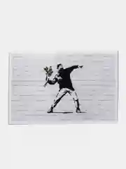 Наклейка на банковскую карту, стикер на карту: Бэнкси Метатель цветов (Flower Thrower)
