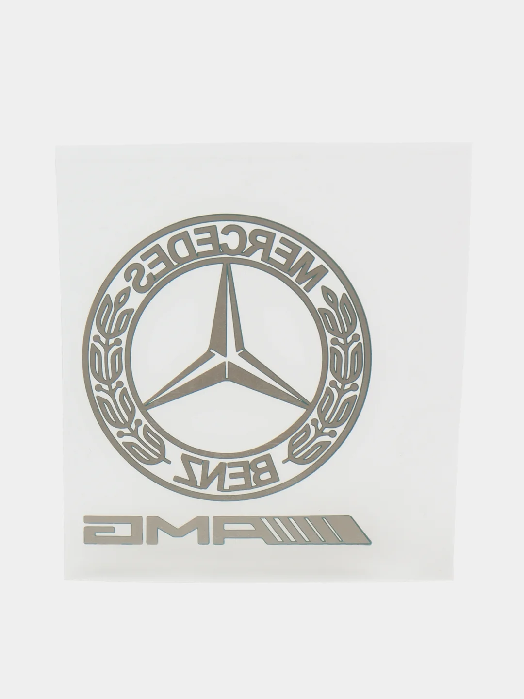 Золотой металлическая наклейка-стикер "Mercedes AMG" на телефон / авто