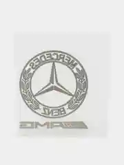 Золотой металлическая наклейка-стикер "Mercedes AMG" на телефон / авто