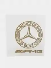 Золотой металлическая наклейка-стикер "Mercedes AMG" на телефон / авто