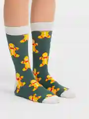 Белый носки новогодние женские с принтом