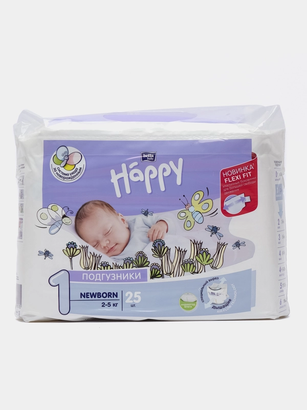 Подгузники гигиенические для детей "bella baby Happy" NEWBORN, 2-5 кг,  25 шт