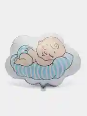 Небесно-голубой фольгированный шар Воздушное облако, Малышка, Малыш на облаке 9"/23 см, 22-26", 55-66 см