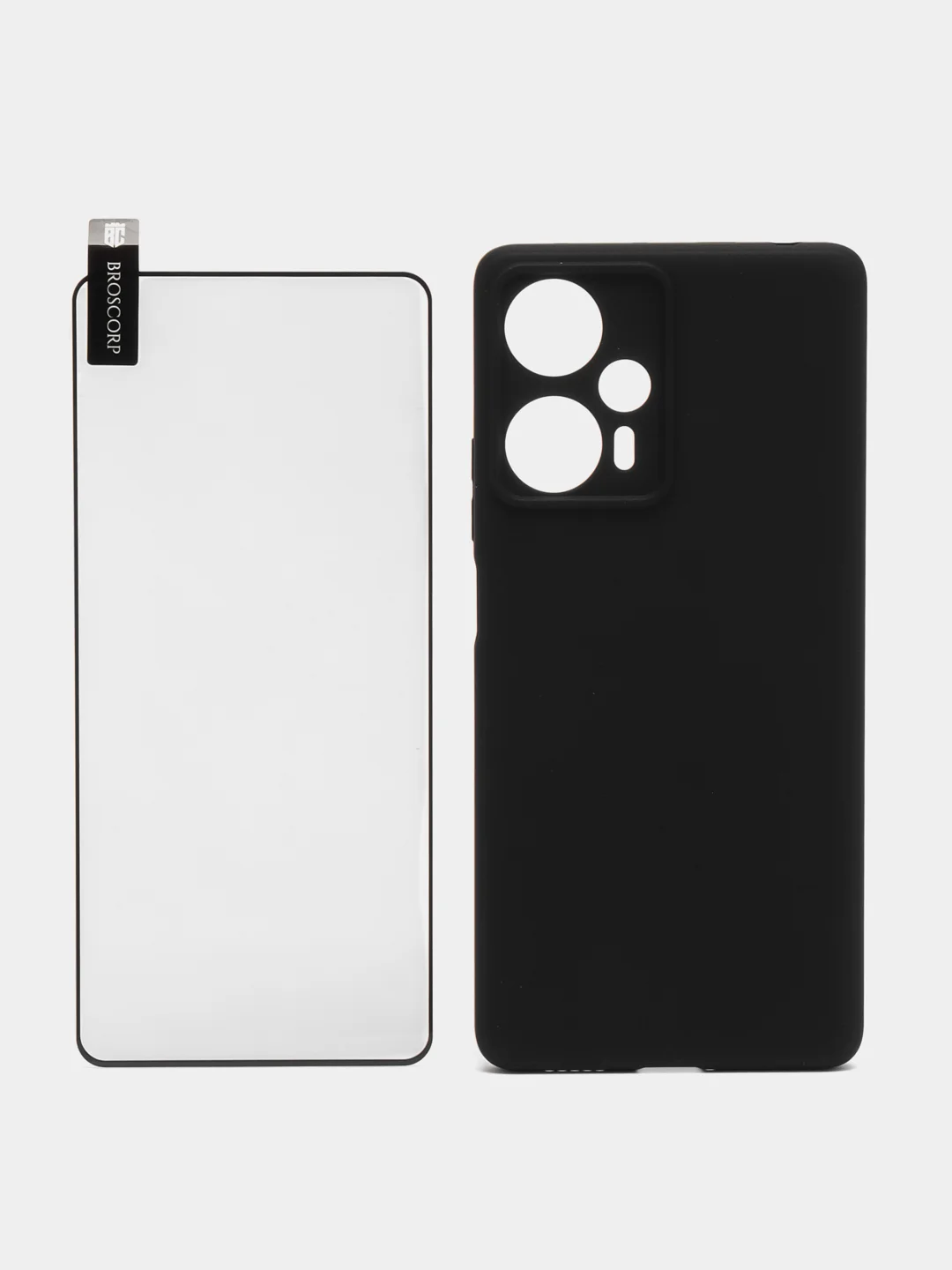 Чехол + стекло для Xiaomi Poco F5, Redmi Note 12 Turbo силиконовый BROSCORP матовый тонкий