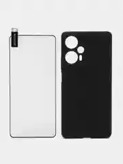 Чехол + стекло для Xiaomi Poco F5, Redmi Note 12 Turbo силиконовый BROSCORP матовый тонкий