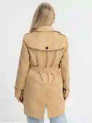 Бронзовый тренч женский, укороченный