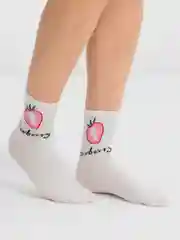 Кораллово-розовый женские носки с фруктами