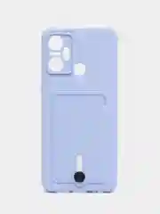 Лавандовый чехол для Infinix Smart 6 Plus / Инфиникс Смарт 6 Плюс, силиконовый, с карманом для карты