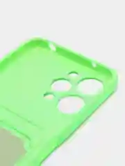 Салатовый чехол Xiaomi Redmi 12 / Сяоми Редми 12, силиконовый с карманом для карты