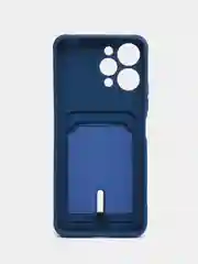 Темно-синий чехол Xiaomi Redmi 12 / Сяоми Редми 12, силиконовый с карманом для карты
