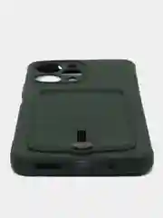 Тёмно-зелёный чехол Xiaomi Redmi 12 / Сяоми Редми 12, силиконовый с карманом для карты