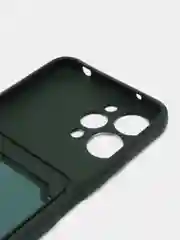 Тёмно-зелёный чехол Xiaomi Redmi 12 / Сяоми Редми 12, силиконовый с карманом для карты