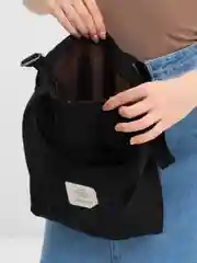 Черный вельветовый шоппер