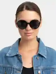 Черный солнцезащитные очки, круглые