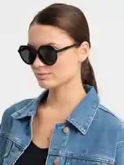 Черный солнцезащитные очки, круглые