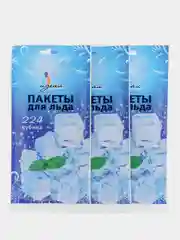 Голубой пакет фасовочный для льда, 224 кубика