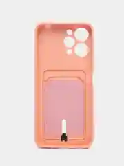 Пудровый чехол Xiaomi Redmi 12 / Сяоми Редми 12, силиконовый с карманом для карты
