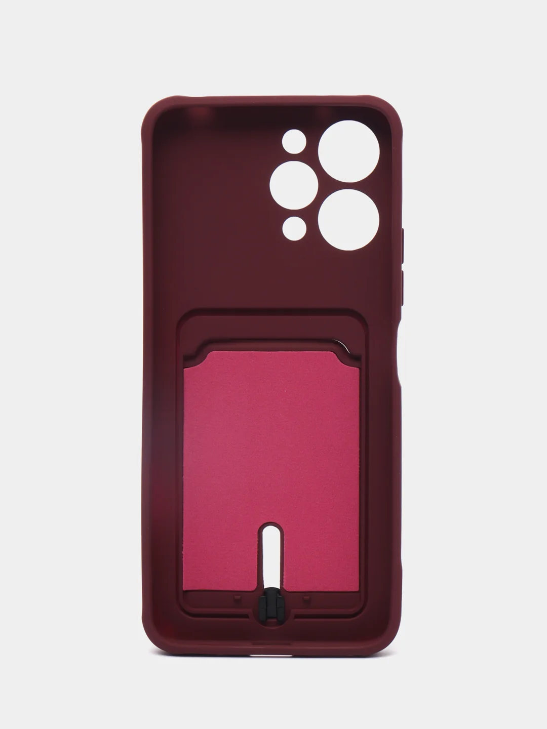 Бордовый чехол Xiaomi Redmi 12 / Сяоми Редми 12, силиконовый с карманом для карты