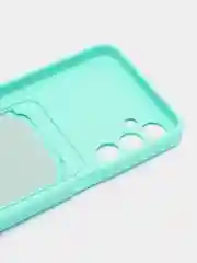 Бирюзовый чехол Samsung Galaxy A24 / Самсунг Галакси А24, силиконовый, с карманом для карты