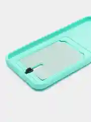 Бирюзовый чехол Samsung Galaxy A24 / Самсунг Галакси А24, силиконовый, с карманом для карты