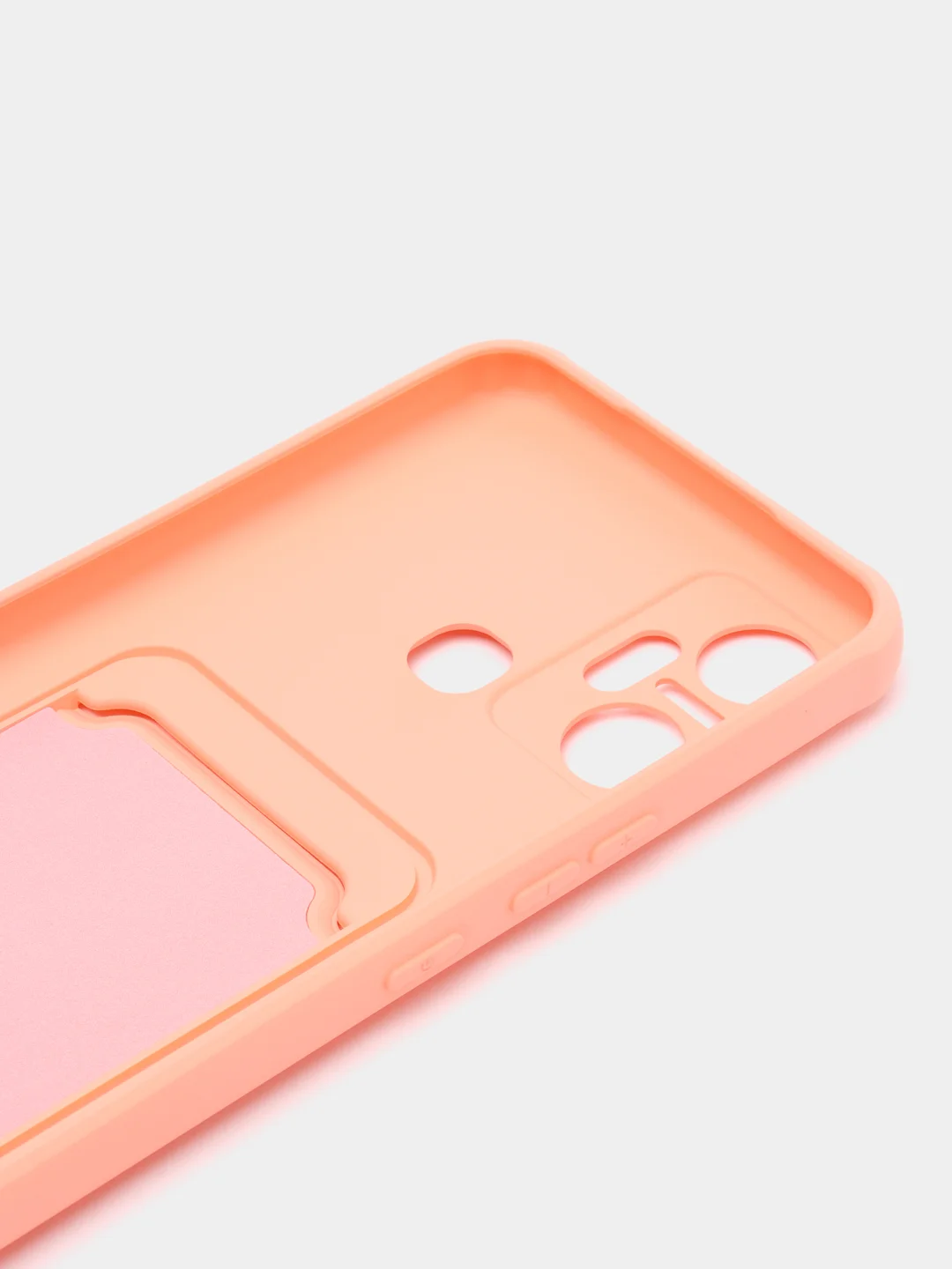 Коралловый чехол для Infinix Smart 6 Plus / Инфиникс Смарт 6 Плюс, силиконовый, с карманом для карты