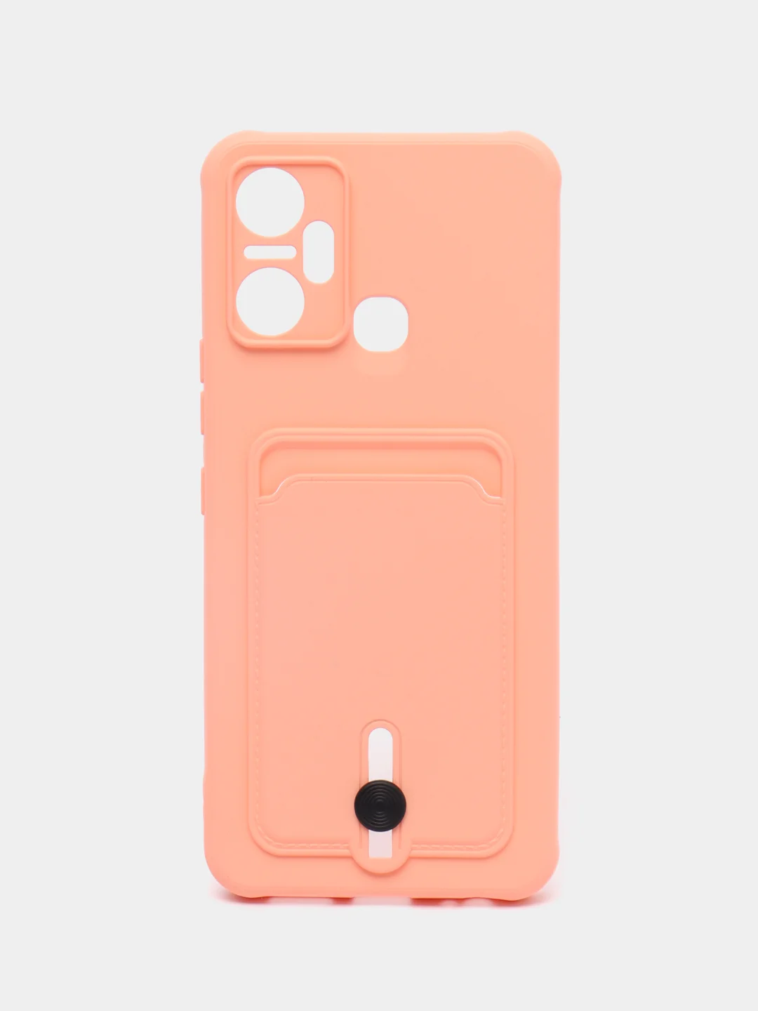 Коралловый чехол для Infinix Smart 6 Plus / Инфиникс Смарт 6 Плюс, силиконовый, с карманом для карты