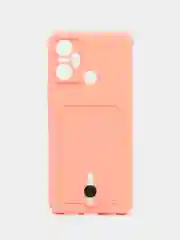 Коралловый чехол для Infinix Smart 6 Plus / Инфиникс Смарт 6 Плюс, силиконовый, с карманом для карты