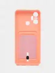 Коралловый чехол для Infinix Smart 6 Plus / Инфиникс Смарт 6 Плюс, силиконовый, с карманом для карты