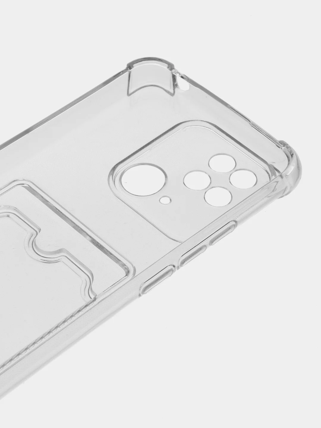 Прозрачный чехол для Xiaomi Redmi 10C / Poco C40, Сяоми Редми 10С, прозрачный, с карманом для карты