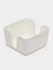 Белый салфетница прямоугольная, белая, пластиковая, 15*15 см