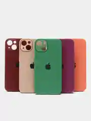 Силиконовый чехол на iPhone 13, 13 Pro, 13 Pro Max, со стеклянной панелью