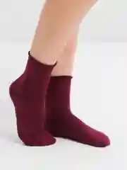 Бордовый носки женские, медицинские, высокие, без резинки