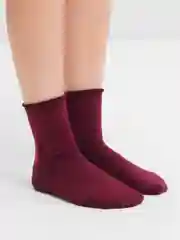 Бордовый носки женские, медицинские, высокие, без резинки