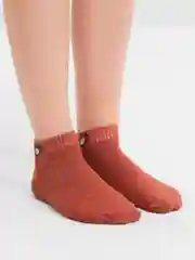Оранжевый носки женские короткие с рисунком "Мишки", из хлопка