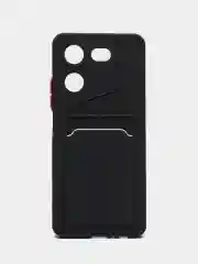 Черный силиконовый чехол для Tecno Pova 5 4G, c отсеком для карт